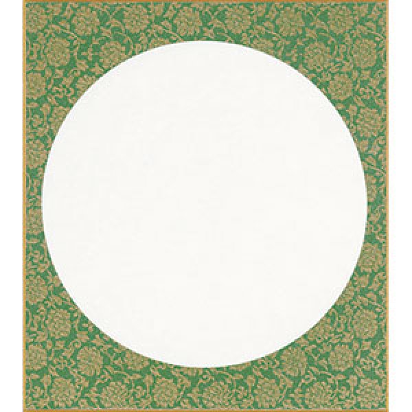画像1: 大色紙　ドンス紙　円窓　緑　10枚入 (1)