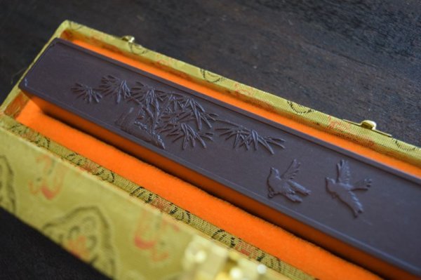 画像2: 高級文鎮 端渓宋坑文鎮 四君子 竹 (2)