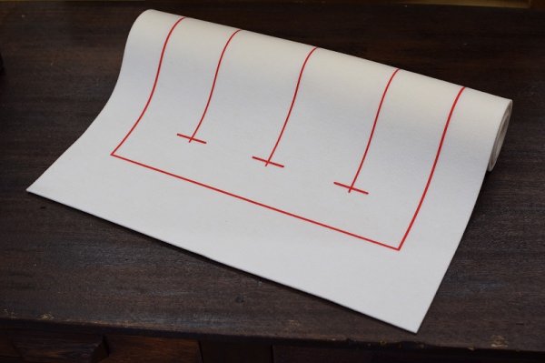 画像2: 罫入り下敷き 半切・条幅用 白 (2)