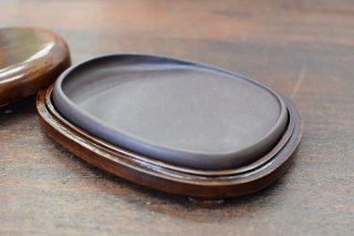 歙州硯 楕円7インチ 布箱付 - 習字セット・習字道具販売 習字屋