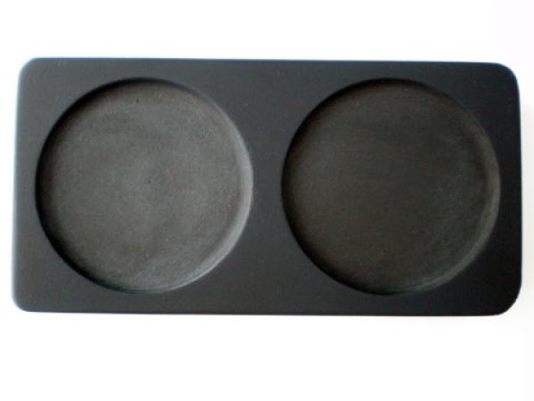 画像2: 篆刻用和硯 双円二面硯 四二寸 (2)