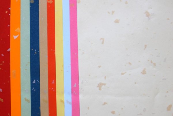 画像2: 十色半紙　蝋染紙　雪花酒金　10色×各5枚　50枚 (2)